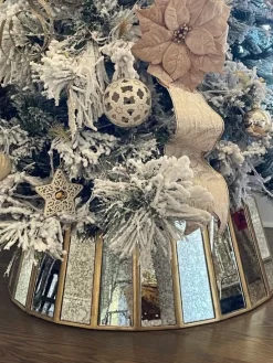 Antiqued Mirror Christmas Tree Collars