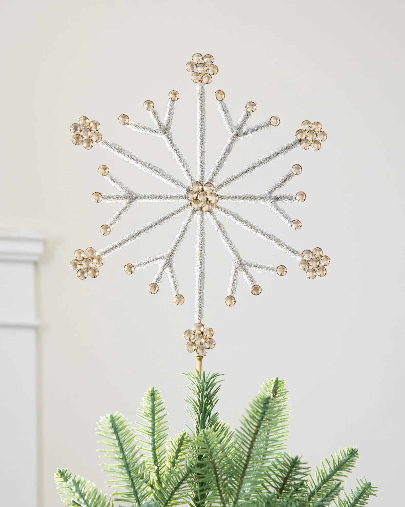 Beaded Snowflake Christmas Tree Toppers