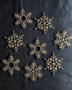 Beaded Snowflake Christmas Ornament Collection