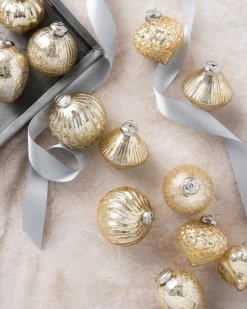 BH Essentials Mercury Glass Ornament Collection