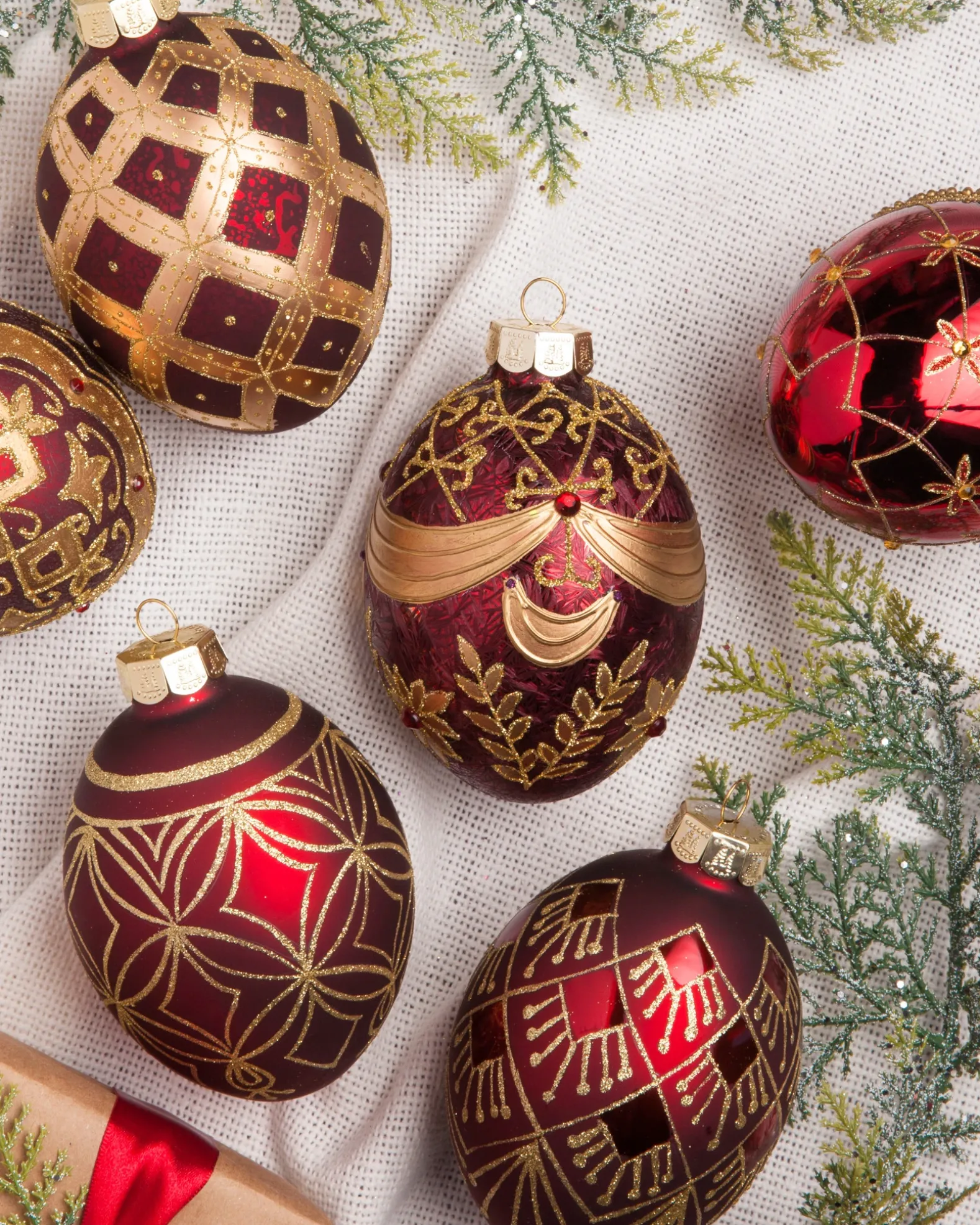 Brilliant Bordeaux Ornament Collection