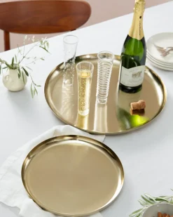 Brushed Brass Serving Trays