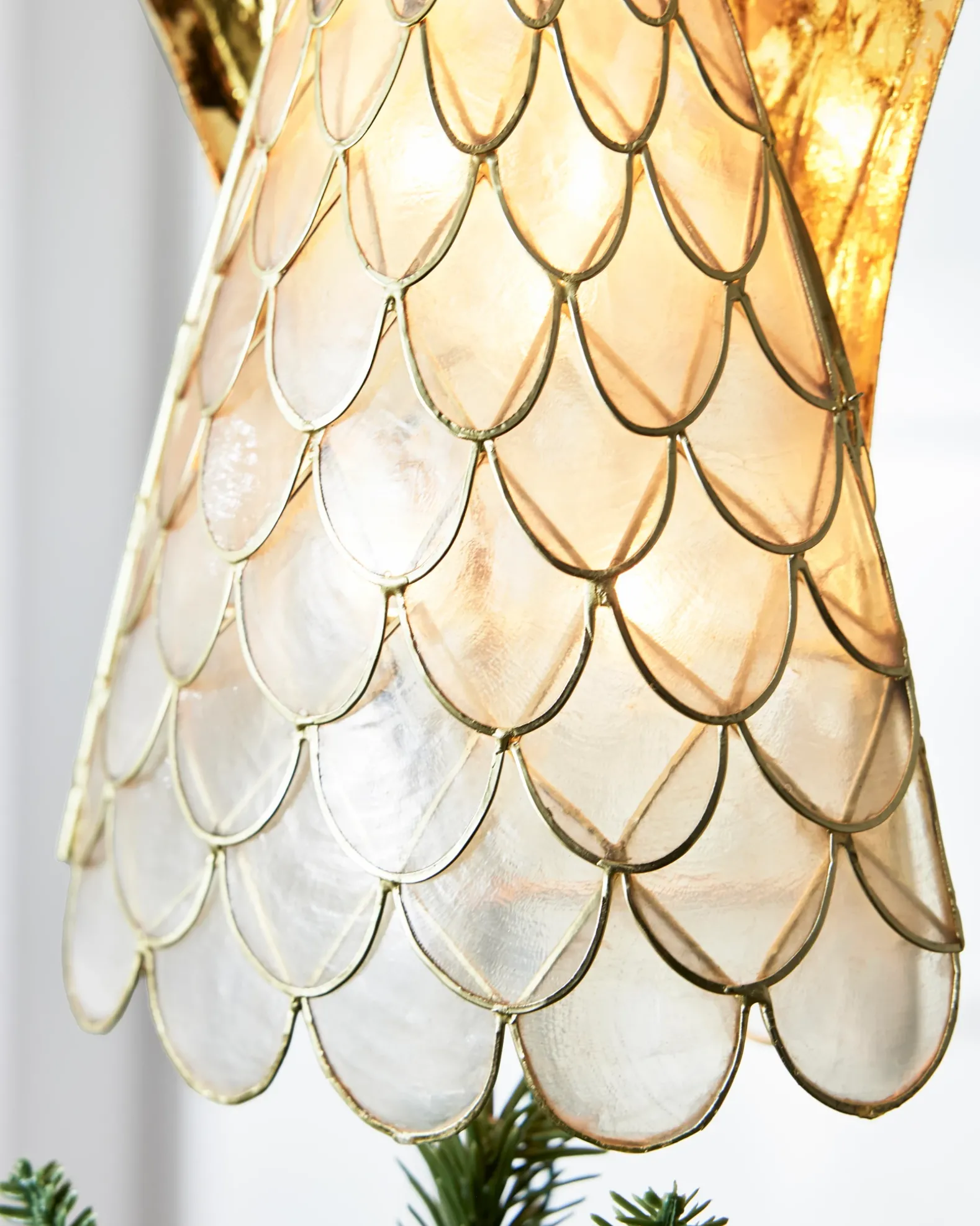 Capiz Angel Lighted Tree Toppers