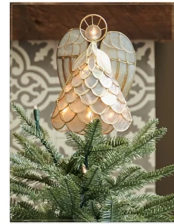 Capiz Angel Lighted Tree Toppers