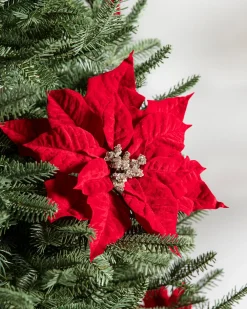Classic Poinsettia Christmas Tree Picks