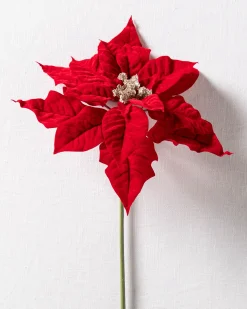 Classic Poinsettia Christmas Tree Picks