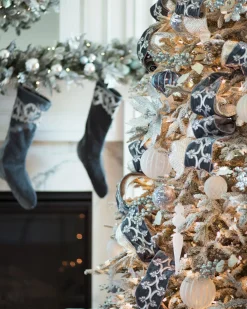 French Blue Velvet Christmas Tree Ribbon