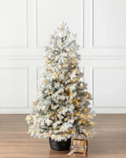 Frosted Yukon Spruce Artificial Potted Christmas Trees