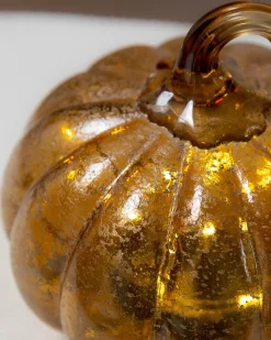 Glowing Glass Pumpkins - Set Of 3