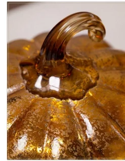 Glowing Glass Pumpkins - Set Of 3