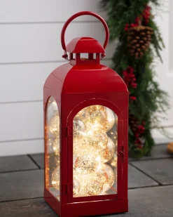 Lanterns With Lighted Ornaments
