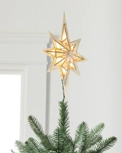 Lit Capiz Bethlehem Star Tree Toppers