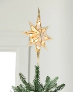 Lit Capiz Bethlehem Star Tree Toppers
