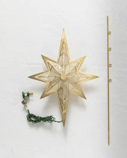 Lit Capiz Bethlehem Star Tree Toppers