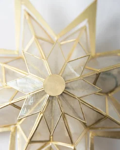 Lit Capiz Bethlehem Star Tree Toppers