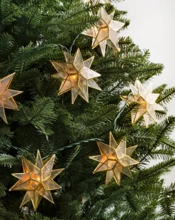 Lit Capiz Star Christmas Tree Garlands