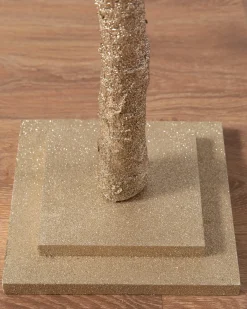 Lit Champagne Glitter LED Trees