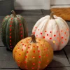 Lit Cut-Out Pumpkins