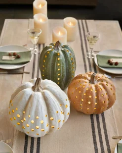 Lit Cut-Out Pumpkins