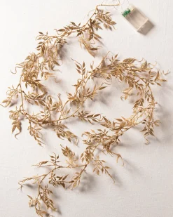 Lit Glitter Leaf Christmas Tree Garlands