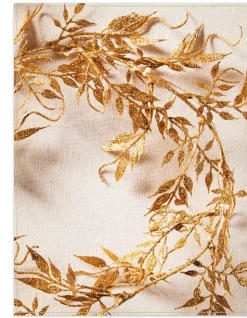 Lit Glitter Leaf Christmas Tree Garlands