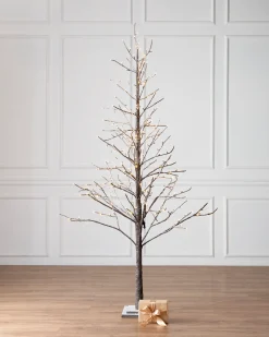 Lit Snowy Branch LED Trees