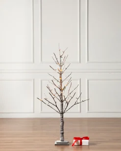 Lit Snowy Branch LED Trees