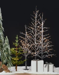 Lit Snowy Branch LED Trees