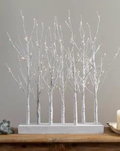 Lit Snowy Branch LED Tree Grove