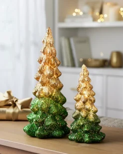 Lit Tabletop Glass Trees