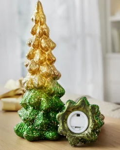 Lit Tabletop Glass Trees