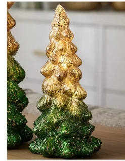 Lit Tabletop Glass Trees