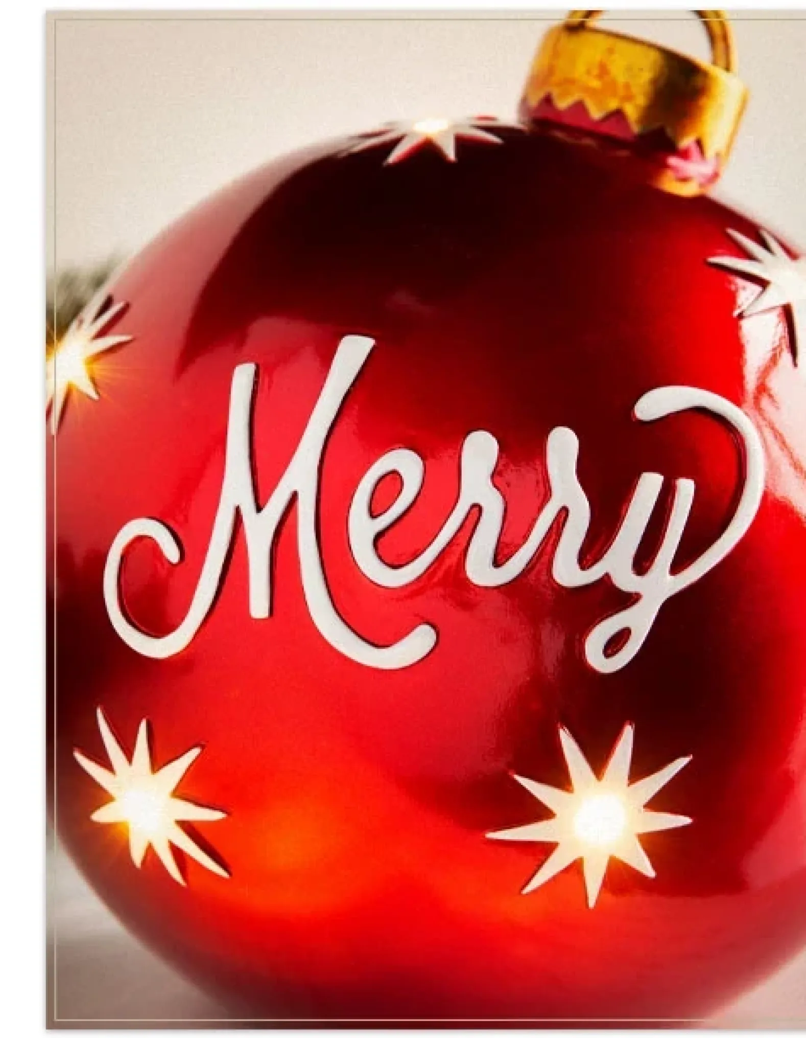 Lit Tabletop Merry Christmas Ornaments