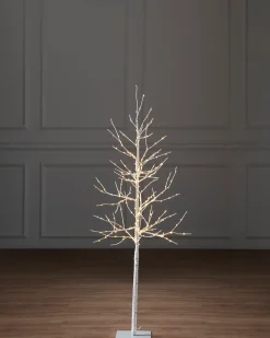 Lit Winter Birch LED Trees