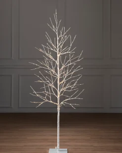 Lit Winter Birch LED Trees