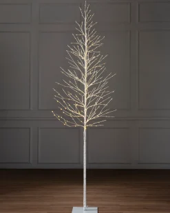 Lit Winter Birch LED Trees