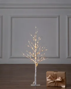 Lit Winter Birch LED Trees