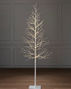 Lit Winter Birch LED Trees