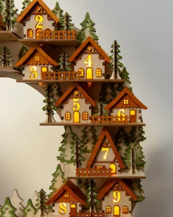 Lit Wooden Advent Wreaths