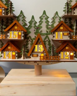 Lit Wooden Advent Wreaths