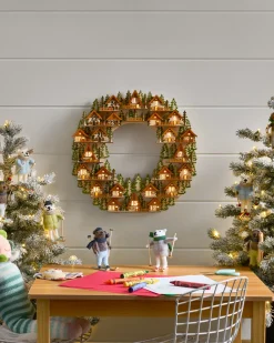 Lit Wooden Advent Wreaths