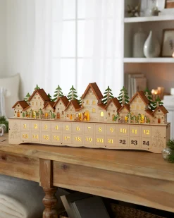 Lit Wooden Christmas Advent Calendars