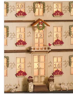 Lit Wooden Christmas Advent Calendars