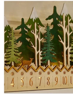 Lit Wooden Christmas Advent Calendars
