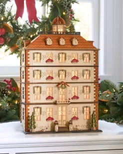 Lit Wooden Christmas Advent Calendars