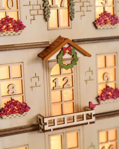 Lit Wooden Christmas Advent Calendars