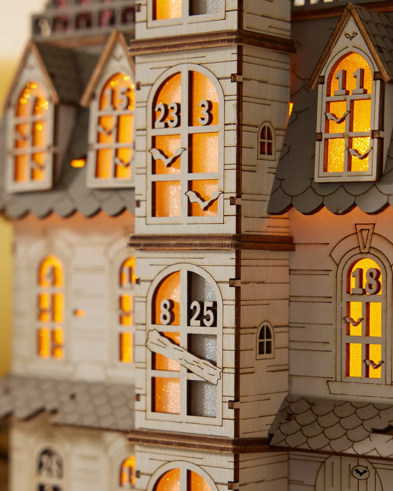 Lit Wooden Halloween Countdown Calendar