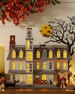 Lit Wooden Halloween Countdown Calendar