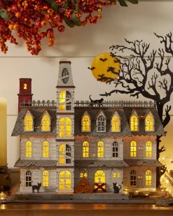 Lit Wooden Halloween Countdown Calendar