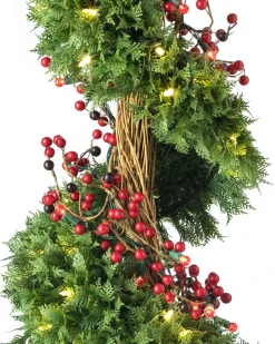 Outdoor Beacon Hill Cypress Artificial Christmas Topiaries